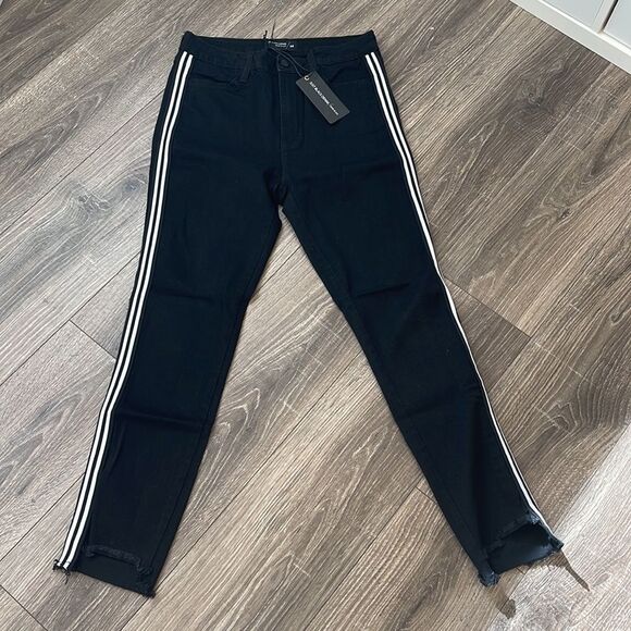 Just Black-Black Jean w/ Double Side White Stripe - Picture 1 of 10